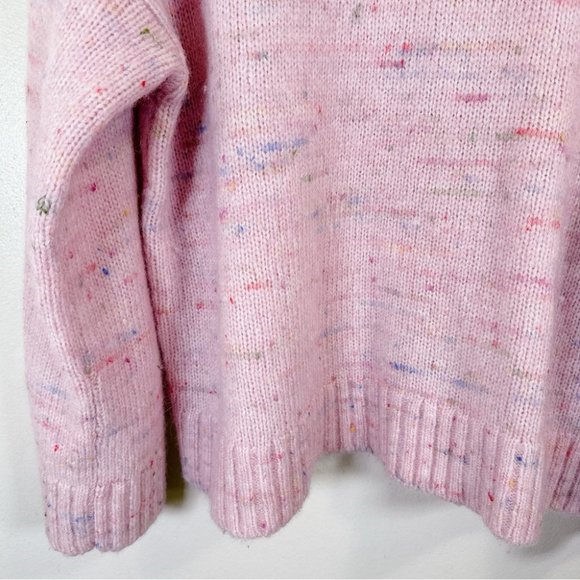 Club Monaco Alpaca Wool Pink Bell Sleeve Confetti Sweater Ocallah Size Medium - Picture 10 of 16